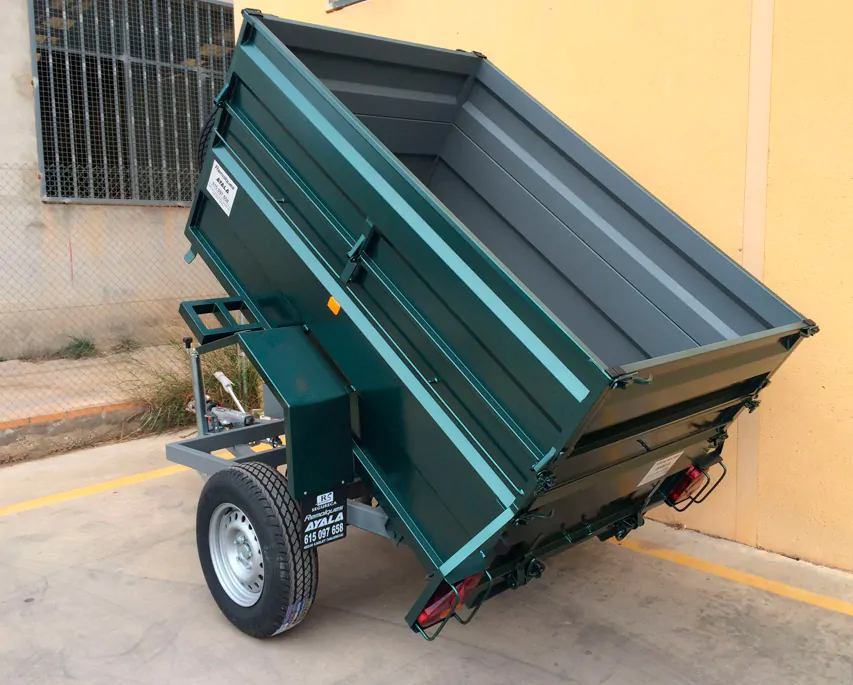 Remolque basculante hidráulico manual + freno de inercia 2.000 x 1.300 x 600 + 350 – Mma 750 kg - Imagen 3